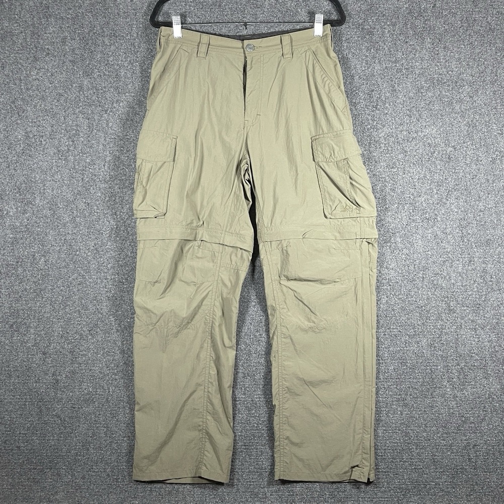 REI Co-Op Sahara Convertible Cargo Pants Khaki Brown Mens Size Medium 30-L #2768